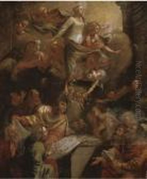 The Ascension Of The Virgin Oil Painting by Sebastiano Conca