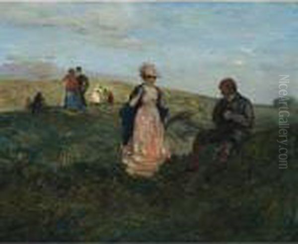 Landscape With Figures Oil Painting by Charles Edward Conder