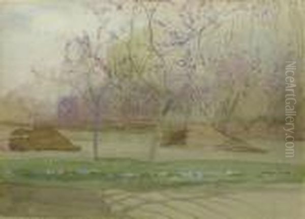 An Orchard In Blossom Oil Painting by Charles Edward Conder