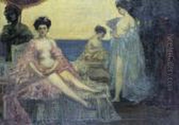 Figure Composition Oil Painting by Charles Edward Conder