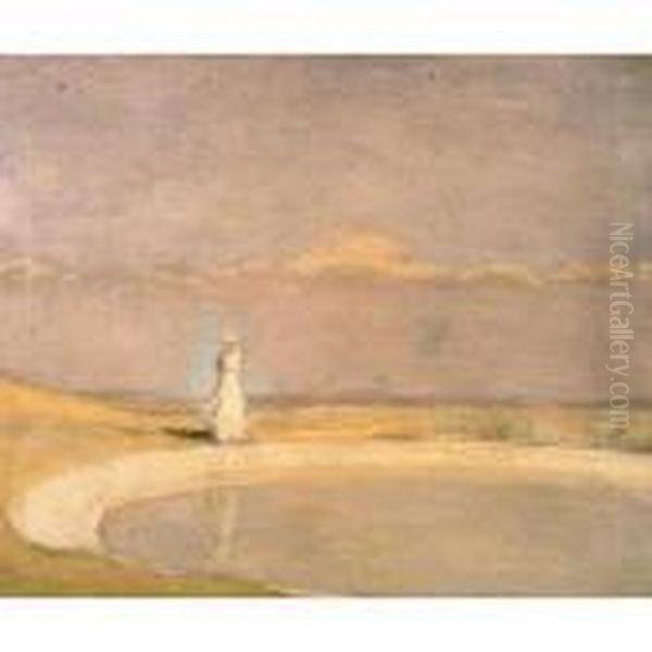 Lettie By The Pool Oil Painting by Charles Edward Conder