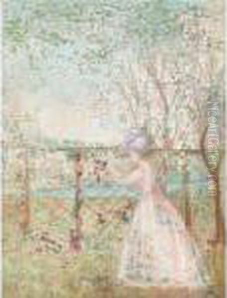 The Trellis; The Orchard Oil Painting by Charles Edward Conder