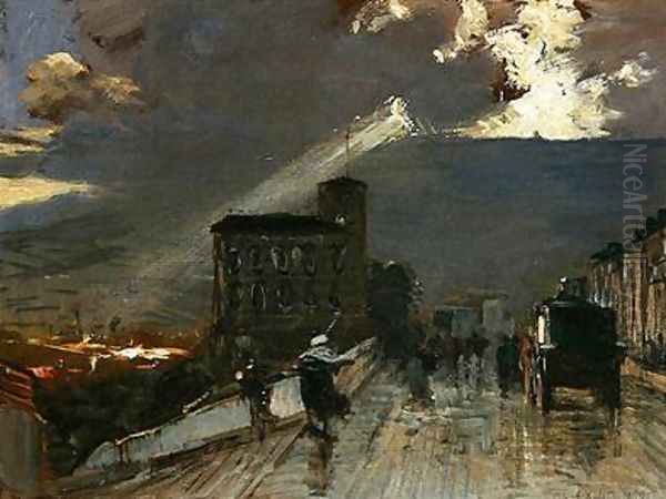 The Terrace in Kassel with a Storm Brewing Oil Painting by Louis Kolitz