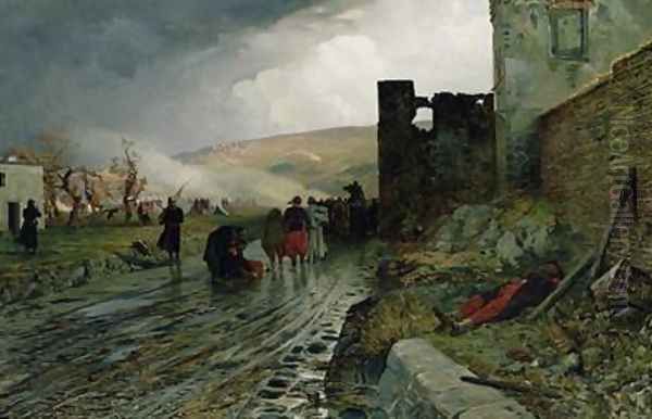 Transporting Prisoners After the Capture of Metz Oil Painting by Louis Kolitz