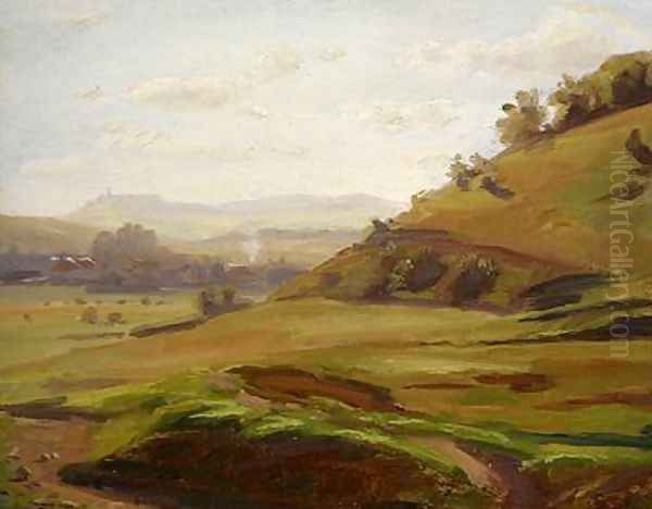 View from the Slope of the Doernberg towards Burghasungen Oil Painting by Louis Kolitz