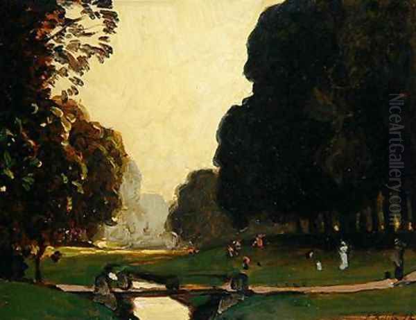 The Little Fulda in the Karlsaue Park Kassel Oil Painting by Louis Kolitz