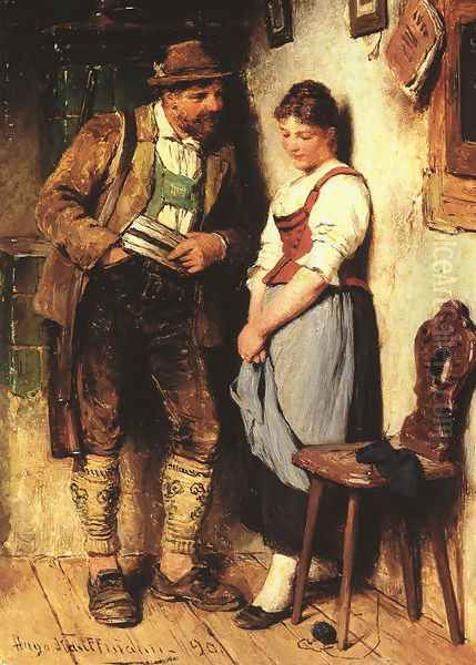 The Sweetheart Oil Painting by Hugo Kauffmann