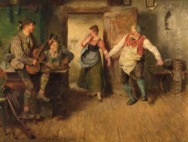 A merry dance Oil Painting by Hugo Kauffmann