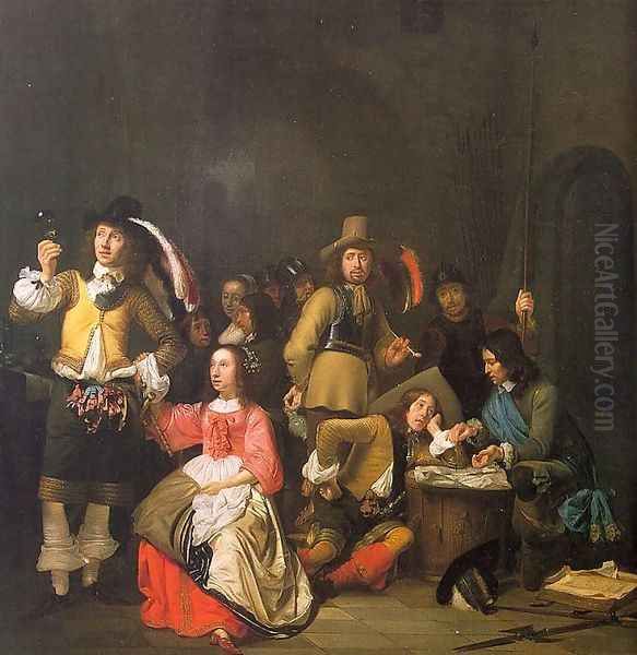 Company of Soldiers 1640s Oil Painting by Simon Kick