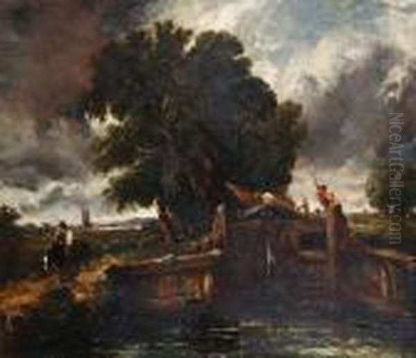 The Lock Oil Painting by John Constable