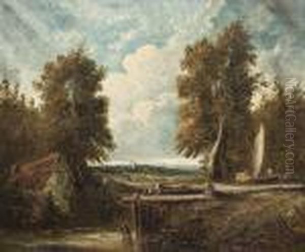 Lock Scene Oil Painting by John Constable