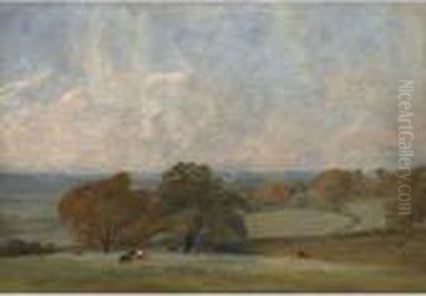 A View Of Dedham From East Bergholt Oil Painting by John Constable