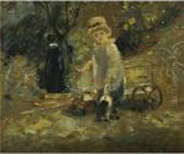 A Boy With A Toy Cart Oil Painting by John Constable