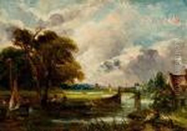 Dedham Valley Oil Painting by John Constable