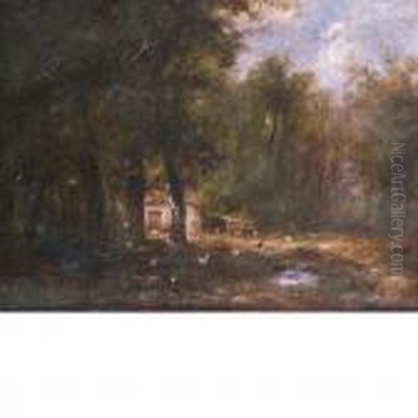 Landscape With Cottage Oil Painting by John Constable