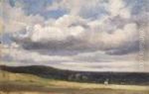 Down Landscape Oil Painting by John Constable