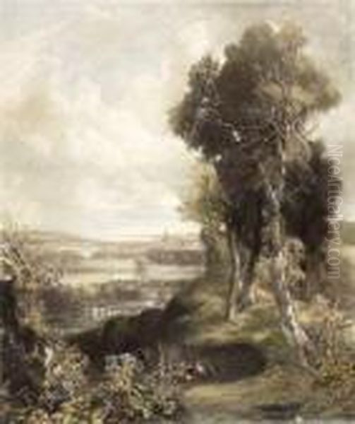 The Vale Of Dedham, Essex Oil Painting by John Constable