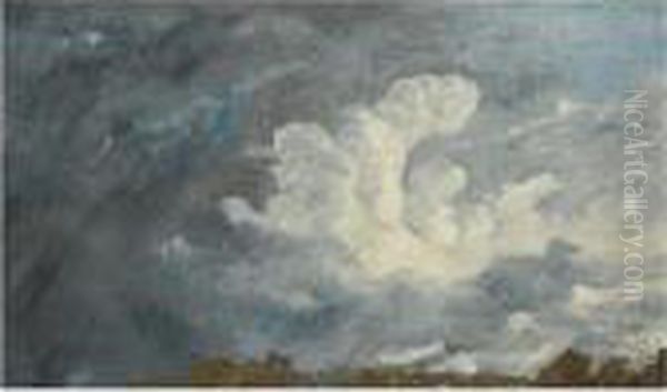 Storm Clouds Over Hampstead Oil Painting by John Constable