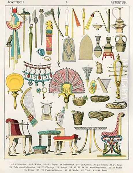 Egyptian Accessories Oil Painting by Albert Kretschmer