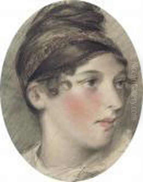 Portrait Head Of A Lady Oil Painting by John Constable