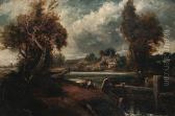 The Lock Oil Painting by John Constable