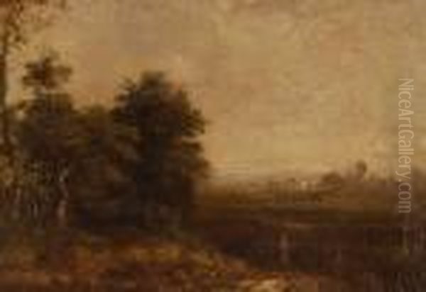 Rurallandscape With Figure Oil Painting by John Constable