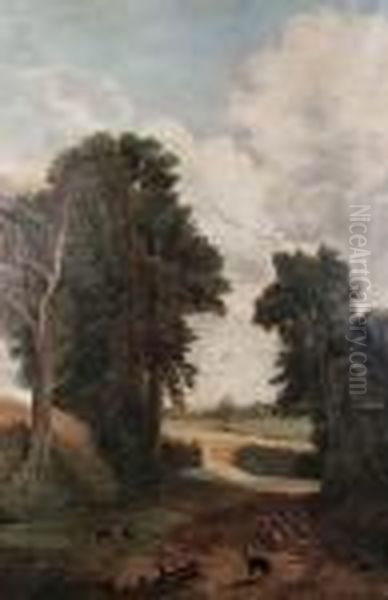 The Cornfield Oil Painting by John Constable