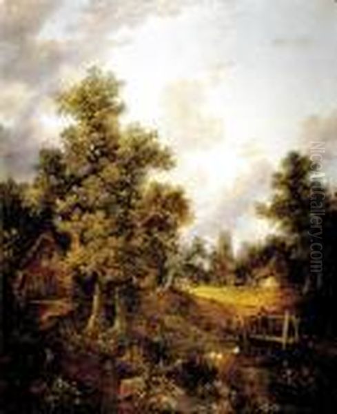 Pond Near Salisbury Oil Painting by John Constable