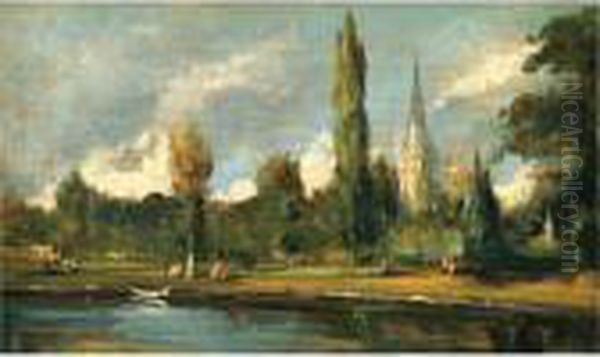 A View Of Salisbury Cathedral Oil Painting by John Constable