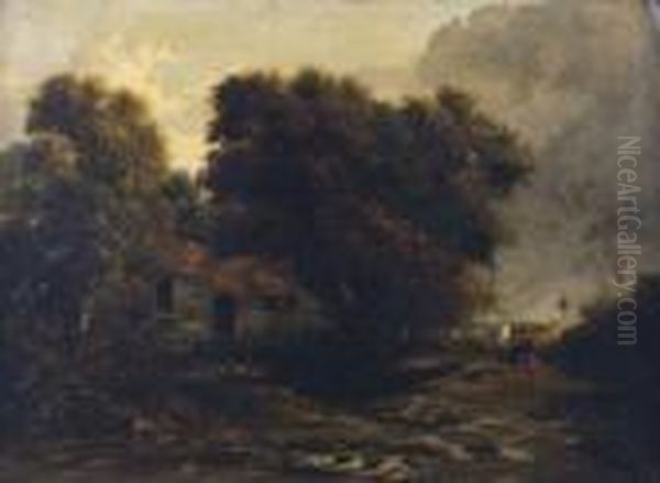 Landscape With Farm House Oil Painting by John Constable