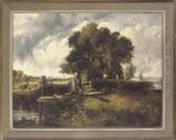 The Lock Oil Painting by John Constable