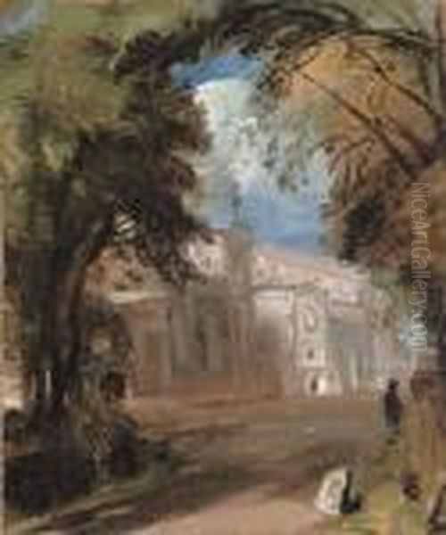 St Mary's Church, East Bergholt, Sketch Oil Painting by John Constable