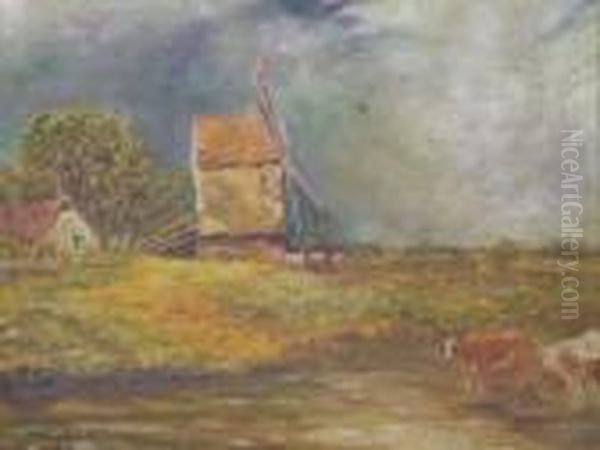 Ra- Dedham Mill Oil Painting by John Constable