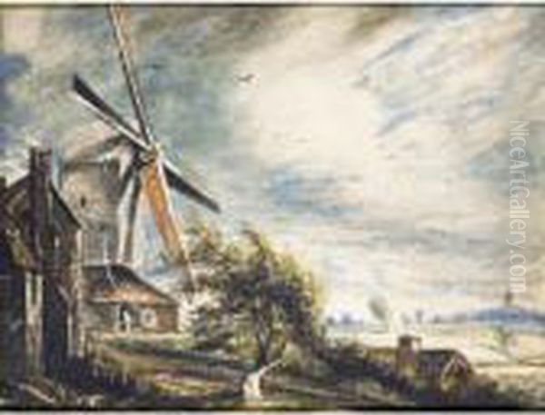 A Mill Near Colchester (copford Mill) Oil Painting by John Constable