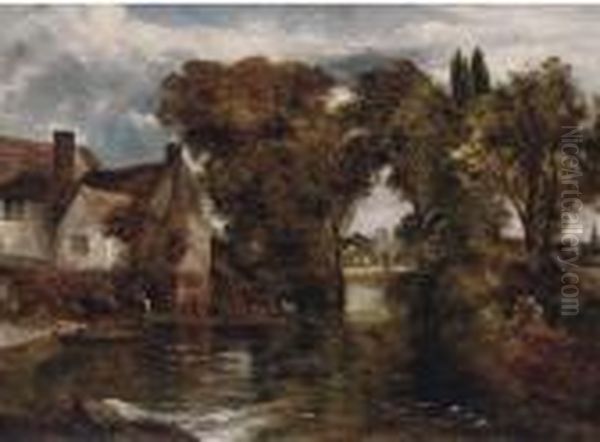 On The Stour Oil Painting by John Constable