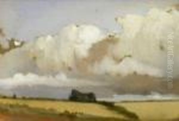 Study: Clouds Over Valley: A Double-sided Work Oil Painting by John Constable