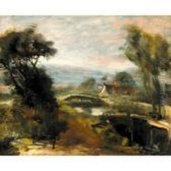 A View Near Flatford Mill Oil Painting by John Constable