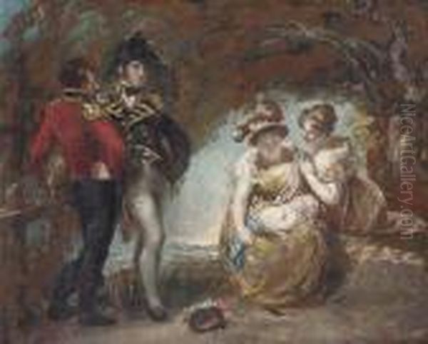 A Group Of Figures In A Wood, 
Traditionally Identified As Generalfisher, Captain Wordsworth, Mary 
Fisher, Maria Constable And Ababy Oil Painting by John Constable