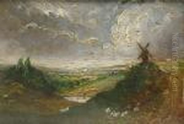 A View Of Hampstead Heath Oil Painting by John Constable