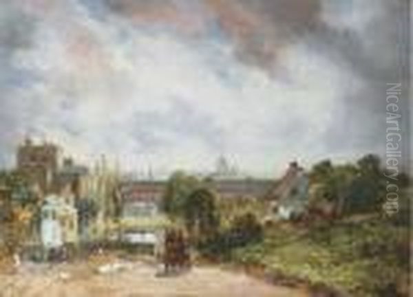 View Of The City Of London Oil Painting by John Constable