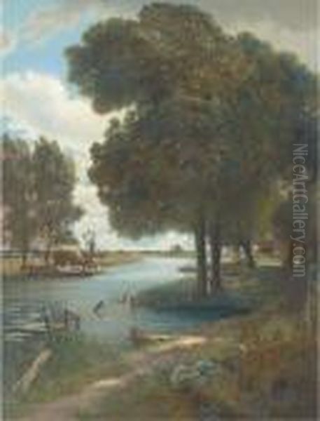 The Ferry Oil Painting by John Constable