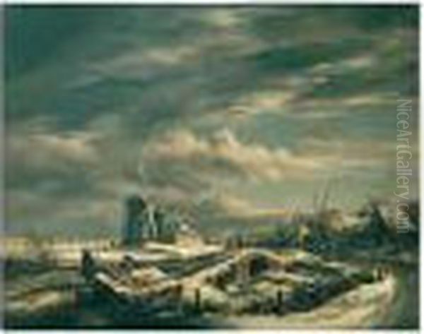 Winter, After Jacob Van Ruysdael Oil Painting by John Constable