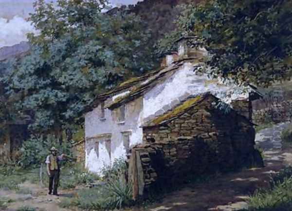 Easedale Cottage Oil Painting by Georges Sheridan Knowles