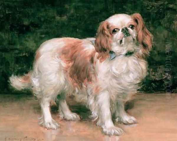 King Charles Spaniel Oil Painting by Georges Sheridan Knowles