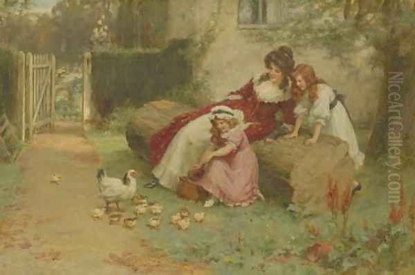 The Little Ones Oil Painting by Georges Sheridan Knowles