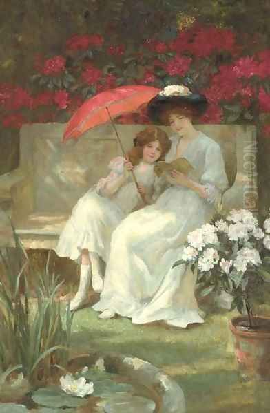 The Red Parasol Oil Painting by Georges Sheridan Knowles