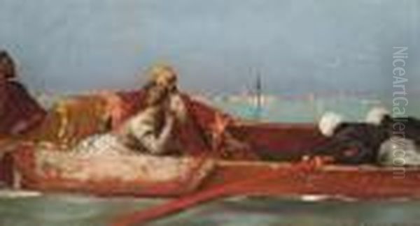 Dans La Gondole Oil Painting by Benjamin Jean Joseph Constant