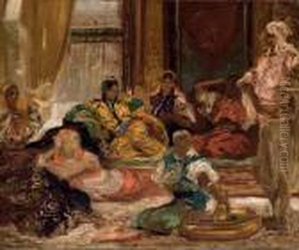 Femmes Au Harem Oil Painting by Benjamin Jean Joseph Constant