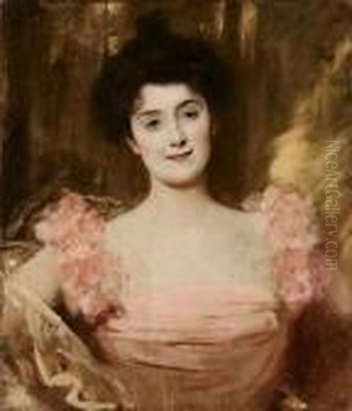 Signora In Abito Da Ballo Oil Painting by Benjamin Jean Joseph Constant