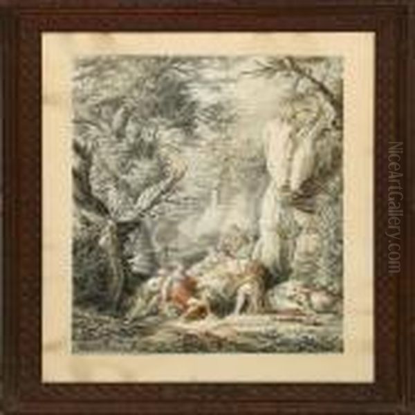 Antiquity Scene Oil Painting by Jean Antoine Constantin D'Aix